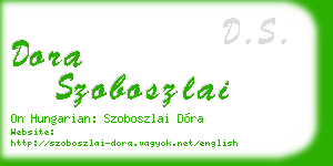 dora szoboszlai business card