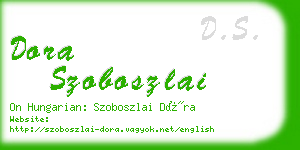 dora szoboszlai business card